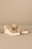 Manebi sandale din piele &icirc;ntoarsă Hamptons Two Braided Bands Wedge Espadrilles culoarea bej, M 1.1 WE