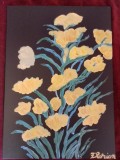 TABLOU PE PANZA CU SASIU NOU 40X60 CM FLORI ACRILIC PRET 100 LEI NEGOCIABIL