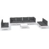 Set mobilier de gradina cu perne, 9 piese, lemn masiv de pin