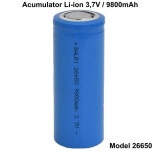 Acumulator 26650, 3.7v, Li-ION, 9800mAH, albastru