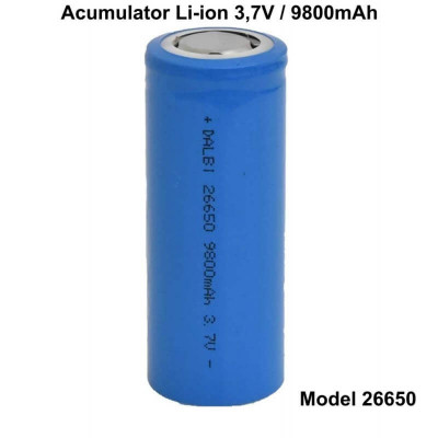 Acumulator 26650, 3.7v, Li-ION, 9800mAH, albastru foto