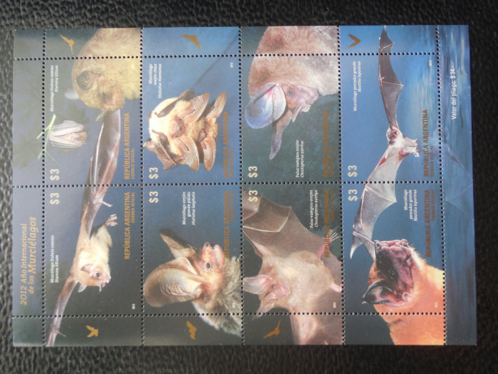 Argentina-Fauna,lilieci-serie completa ,nestampilate