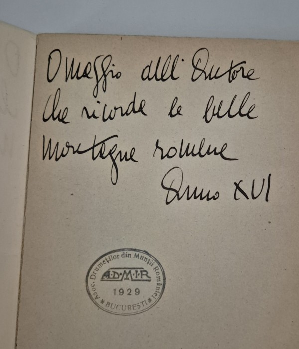 Carte cu autograf Aurelio Garobbio Retiche Pievi 1936 Versuri limba italiana
