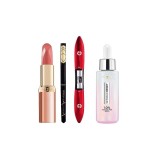 Set Machiaj 4 Cosmetice, Loreal, Ruj de buze, Mascara, Tus de ochi, Ser de fata