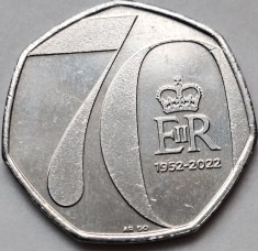 50 pence 2022 Marea Britanie, Platinum Jubilee, km#2151