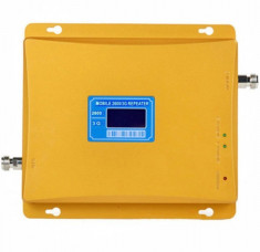 Repetor de semnal GSM Profesional iUni, W17AGW, 4G/3G, Distantare antene 20m, Digital, Gold foto
