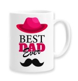 Cana alba personalizata &quot;Best dad ever&quot;, INOVATIX&reg;. 330ml