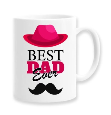 Cana alba personalizata &amp;quot;Best dad ever&amp;quot;, INOVATIX&amp;reg;. 330ml foto
