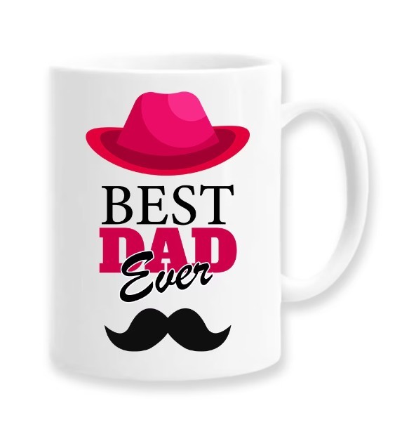 Cana alba personalizata &quot;Best dad ever&quot;, INOVATIX&reg;. 330ml