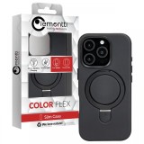 Lemontti Husa Piele MagSafe cu inel stand iPhone 16 Pro Negru