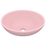 Cumpara ieftin Chiuveta de lux, roz mat, 40 x 33 cm, ceramica, forma ovala