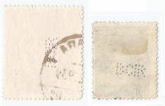 *Romania, lot 17 cu 2 timbre diferite cu perforatie in pozitie diferita foto