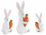 Cumpara ieftin Set 3 figurine Iepurasi Paste portelan 11.5x9.5x21 cm, 8.5x7.5x16 cm, 7.5x6x13 cm