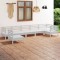 vidaXL Set mobilier de grădină, 7 piese, alb, lemn masiv de pin 3082738