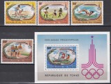 Ciad 1979 - Anul preolimpic, Serie + Colita, MNH, Nestampilat