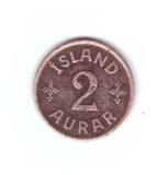 Moneda Islanda 2 aurar 1942, stare buna, curata
