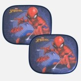 Parasolar auto pentru geam lateral, Set 2 buc, 44x36 cm, Albastru, Model Spiderman, CMCLASS