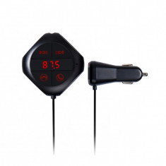 Car kit auto 3 in 1 dual usb bluetooth Q7S cu functie modulator FM si incarcator, negru foto