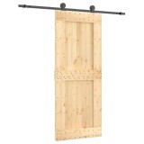 Cumpara ieftin Usa glisanta cu set de feronerie 85x210 cm, lemn masiv de pin