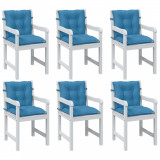 Perne scaun spatar mic 6 buc. melanj albastru 100x50x7cm textil GartenMobel Dekor, vidaXL