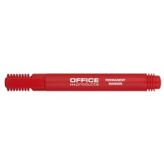 Set 12 Markere Permanente OFFICE Products, Varf Rotund, Scriere 1-3 mm, Rosu, Marker Permanent, Accesorii Birou, Instrumente de Scris foto