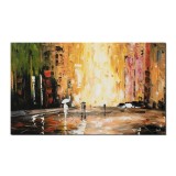 Tablou pictat manual birou, living, Spre o alta dimensiune, 100x60cm ulei pe panza in cutit efect 3D, Magistral