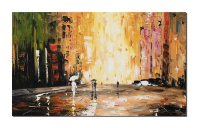 Tablou pictat manual birou, living, Spre o alta dimensiune, 100x60cm ulei pe panza in cutit efect 3D, Magistral foto