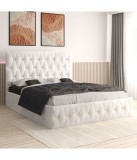 Pat Tapitat Eric Alb + Saltea Lux Ortopedica 180x200cm