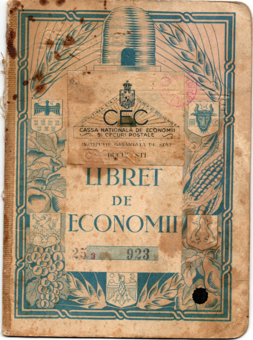 CEC - Libret de economii - 1936 - 1942 Comuna Arcizi cetatea Alba Basarabia