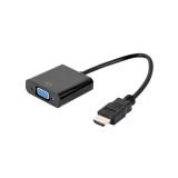 Adaptor Gembird, HDMI mama, VGA tata, 45 x 15 x 200 mm, cablu 15 cm, 1920 p