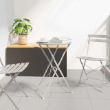VidaXL Meniu Bistro Pliabil , Bej, &Oslash;50 x 71 cm, din oțel acoperit cu pulbere