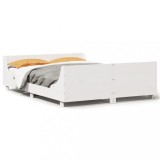 Cumpara ieftin Cadru de pat fara saltea, alb, 160x200 cm, lemn masiv pin
