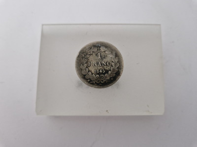 Franta 1 Franc 1845-Louis-Philippe- Argint foto