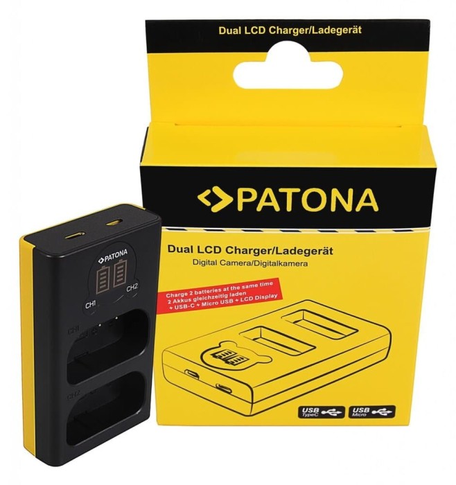 Patona Dual incarcator pentru Panasonic DMW-BLJ31 Lumix DC-S1 DC-S1R DC-S1H