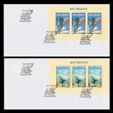 2003 Romania - 2 FDC Europa 2003 (blocuri de 3 marci, NELISTATE), LP 1611 a