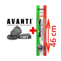 Pachet Statie Radio CB AVANTI Micro Vox + Antena Radio CB AVANTI Aldo Precalibrata 46cm