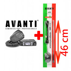 Statie Radio CB AVANTI Micro Vox + Antena Radio CB AVANTI Aldo Precalibrata 46cm