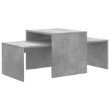 Set masute de cafea, gri beton, 100x48x40 cm, lemn prelucrat, DKD Home Decor
