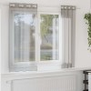 Set 2 Perdele Voile Gossi Gri Deschis 140x140 cm, Ocheti, Poliester, Semitransparente, Uni