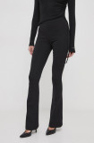 XT Studio pantaloni femei, culoarea negru, evazati, high waist