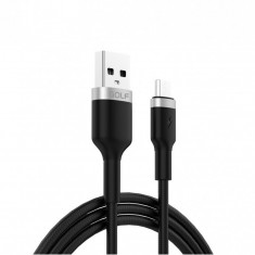 Cablu USB micro USB FAST CHARGE Metal Braided Golf GC-71m NEGRU