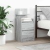 Set 2 Noptiere vidaXL Gri Sonoma, 38x34x80 cm, 2 Sertare, Lemn prelucrat, Spatiu Depozitare, Design Modern