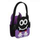 Coș Decorativ Halloween, Model Liliac, Negru și Mov, 17x7x23cm