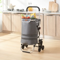 Carucior cumparaturi manevrabil pe scari Neef aluminiu 41L 20Kg gri inchis [en.casa] HausGarden Leisure foto