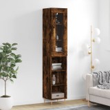 Cumpara ieftin Dulap &icirc;nalt, stejar fumuriu, 34,5x34x180 cm, lemn prelucrat