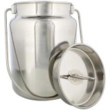 Bidon din inox cu capac si maner pentru depozitare lapte, miere sau ulei, 5.50 l
