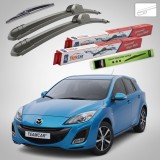 Cumpara ieftin Stergatoare Mazda 3 BL Hatchback 2009-2011 Set Fata si Spate Flat TeamCar