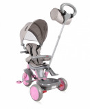 Tricicleta pentru copii Lucky Crew multifunctionala grey pink, Lorelli