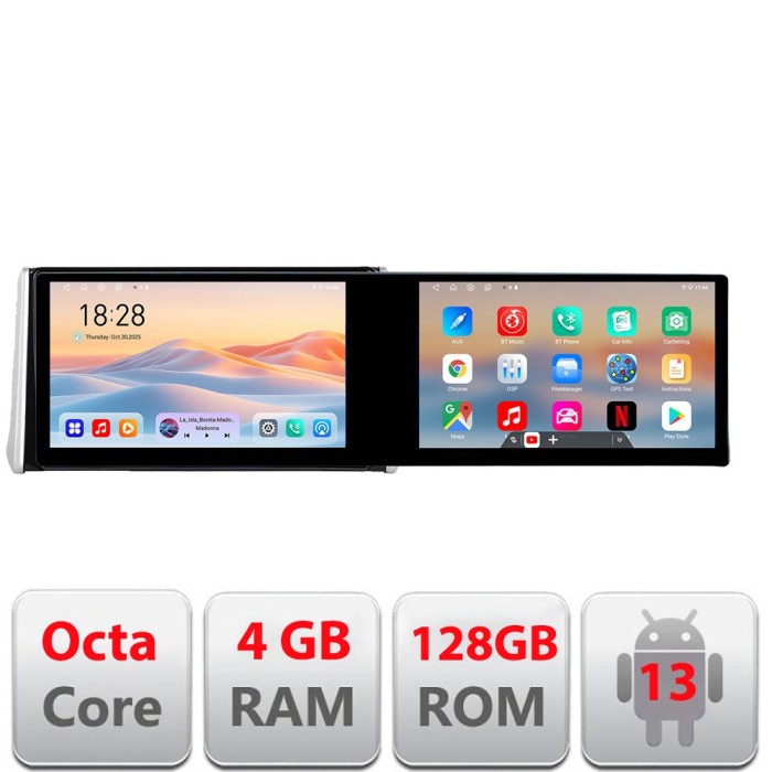 Navigatie Toyota Rav4 2018- Kit-RAV4 Edotec 2 ecrane 8 core 4+128 21.6 inch Incell android Wifi 5Ghz gps internet Cor v1 CarStore Technology