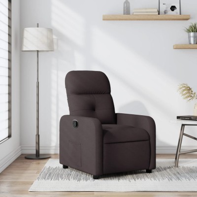 vidaXL Fotoliu rabatabil, maro &amp;icirc;nchis, material textil 374202 foto